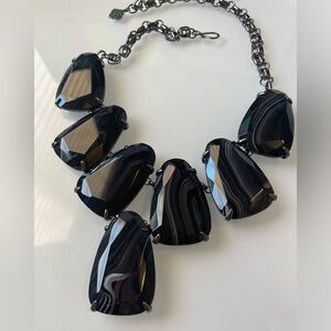 Kendra Scott Black Banded Agate Harlow Necklace - NWT